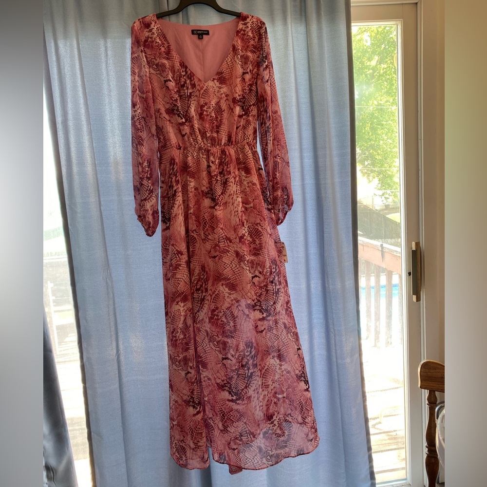 Elegant Pink Floral Maxi Dress  size 12